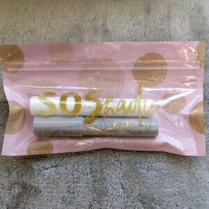 NEW Belle Beauty Kim Gravel So Shady Long Wear Shadow Stick Duo Cloud & Platinum